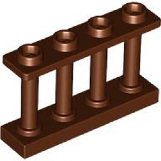 Fence 1x4x2 with 4 Knobs Reddish Brown
