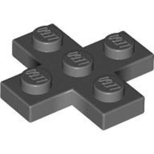 Plate 3x3 Cross Dark Stone Grey