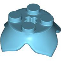 Plate 2x2 2/3 with Krydshuland Crown Leaf Medium Azur