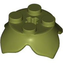 Plate 2x2 2/3 with Krydshuland Crown Leaf Olive Green