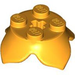 Plate 2x2 2/3 with Krydshuland Crown Leaf Flame Yellowish Orange