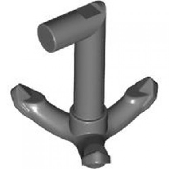 3-Hook with Angle Shaft Diameter 3.2 Dark Stone Grey