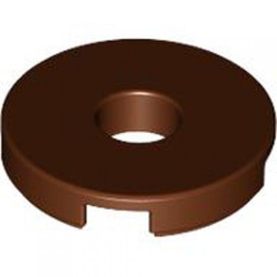 Flat Tile 2x2 Round with Hole Diameter 4.85 Reddish Brown
