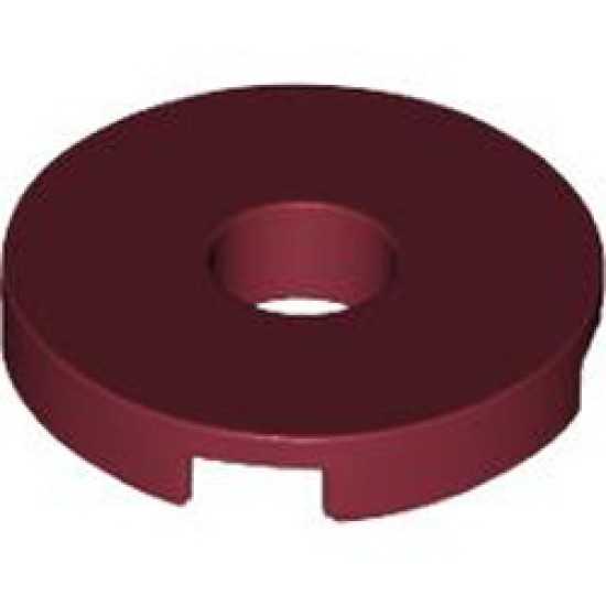 Flat Tile 2x2 Round with Hole Diameter 4.85 Dark Red