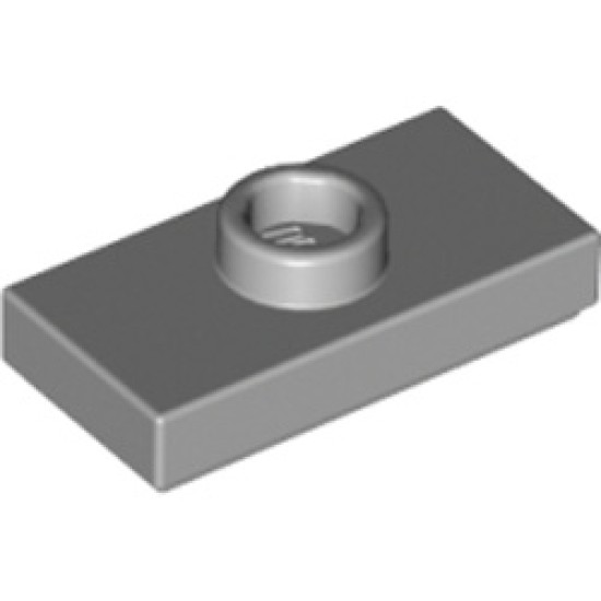 Plate 1x2 with 1 Knob Medium Stone Grey