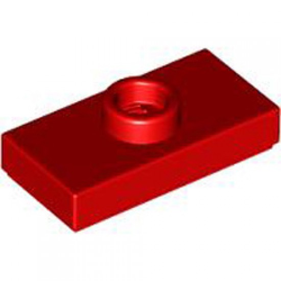 Plate 1x2 with 1 Knob Bright Red