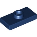 Plate 1x2 with 1 Knob Earth Blue