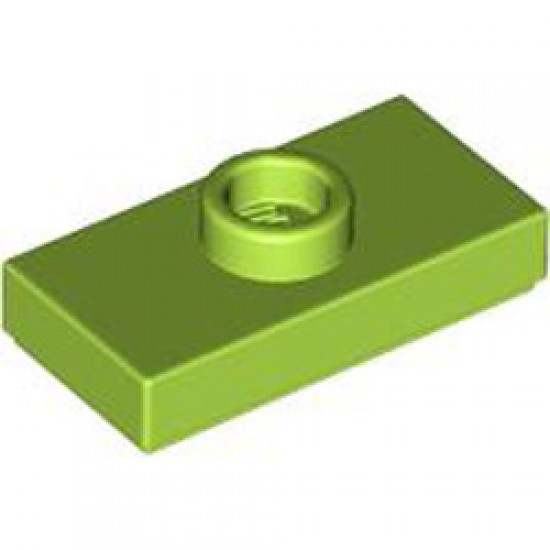 Plate 1x2 with 1 Knob Bright Yellowish Green