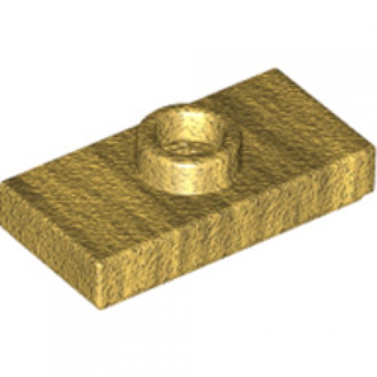 Plate 1x2 with 1 Knob Warm Gold