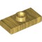Plate 1x2 with 1 Knob Warm Gold
