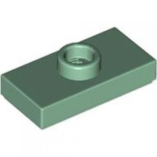 Plate 1x2 with 1 Knob Sand Green