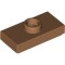 Plate 1x2 with 1 Knob Medium Nougat