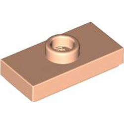 Plate 1x2 with 1 Knob Light Nougat