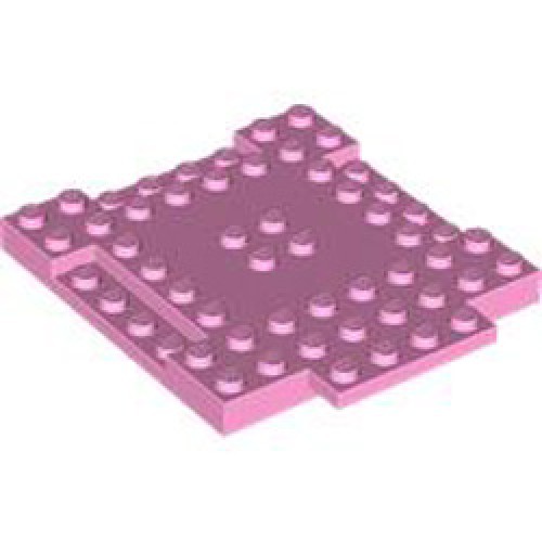 Plate 8x8x6.4, 3 Cut Out and 1 Wing Light Purple