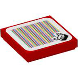 Flat Tile 2x2 with Sticker Number 162 Bright Red