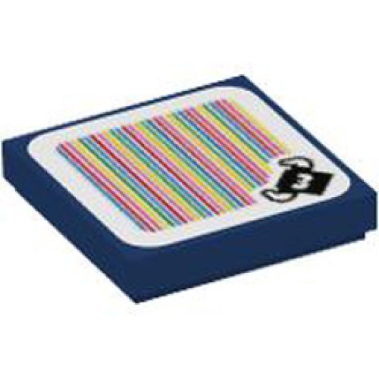 Flat Tile 2x2 with Sticker Number 163 Earth Blue