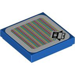 Flat Tile 2x2 with Sticker Number 168 Bright Blue