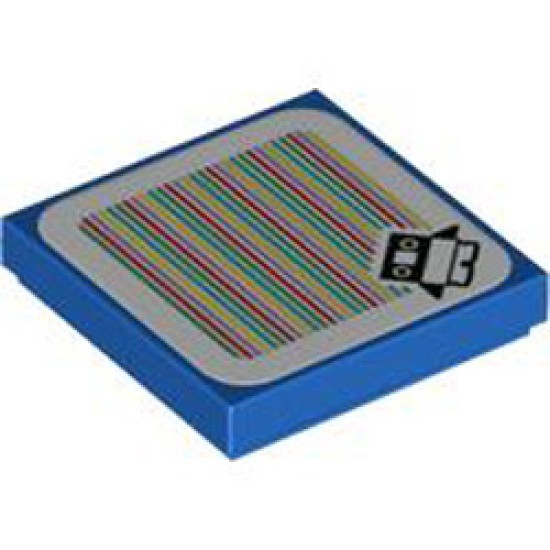 Flat Tile 2x2 with Sticker Number 168 Bright Blue