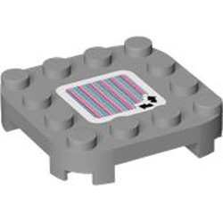 Plate 4x4x2/3 with Sticker Number 171 Medium Stone Grey