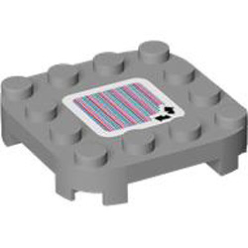 Plate 4x4x2/3 with Sticker Number 171 Medium Stone Grey