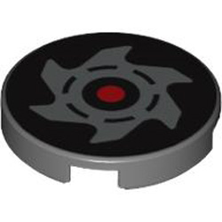 Flat Tile 2x2 Round Number 12 Dark Stone Grey