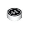 Flat Tile 1x1 Round Number 19 White