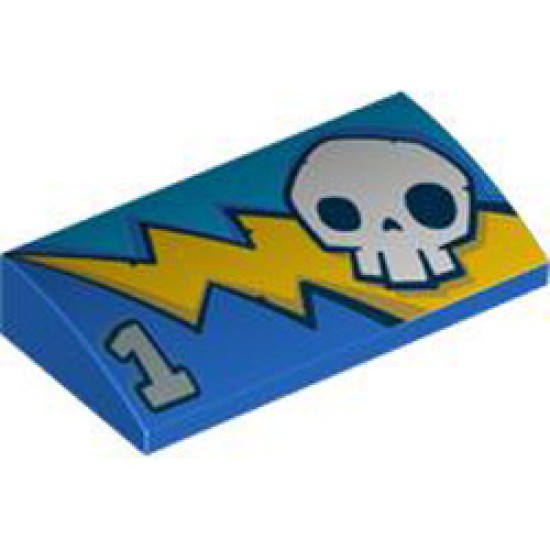 Plate with Bow 2x4x2/3 Number 1 Bright Blue Plate with Bow 2x4x2/3 Number 1 Bright Blue