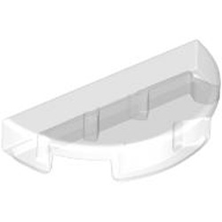 Tile 1x2 with 1/2 Circle Transparent White