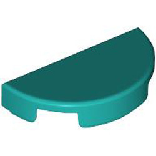 Tile 1x2 with 1/2 Circle Bright Bluish Green