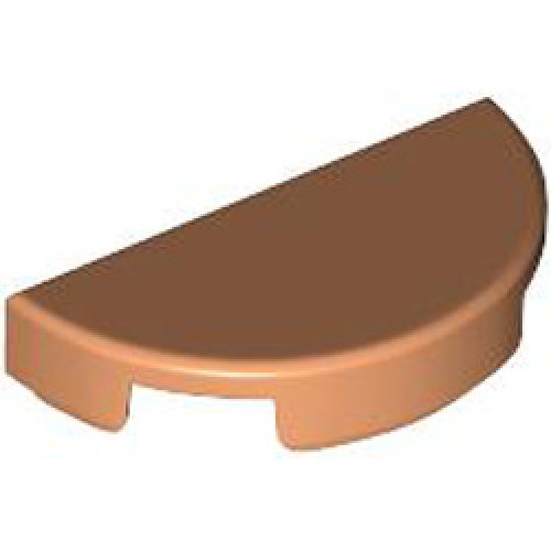 Tile 1x2 with 1/2 Circle Nougat