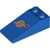 Roof Tile 2x4x1 18 Degree Number 6 Bright Blue