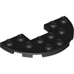 Plate Half Circle 3x6 with Cut Black Plate Half Circle 3x6 with Cut Black