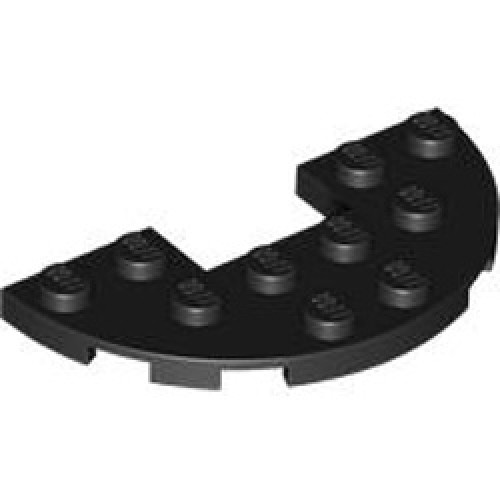 Plate Half Circle 3x6 with Cut Black