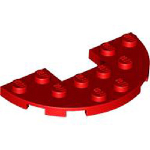 Plate Half Circle 3x6 with Cut Bright Red