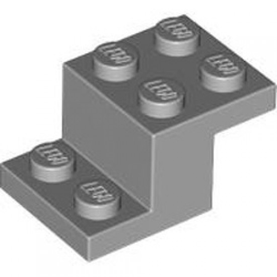 Brick with Plate 2x3x1 1/3 without Bottom Stud Holder Medium Stone Grey