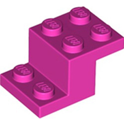 Brick with Plate 2x3x1 1/3 without Bottom Stud Holder Bright Purple Brick with Plate 2x3x1 1/3 without Bottom Stud Holder Bright Purple