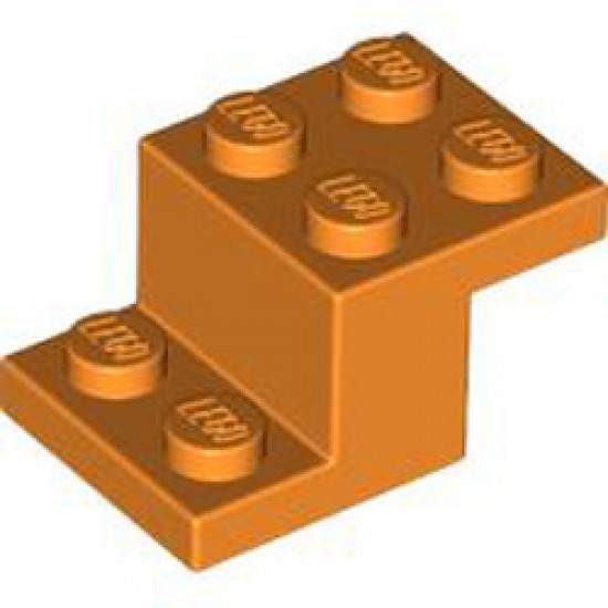 Brick with Plate 2x3x1 1/3 without Bottom Stud Holder Bright Orange