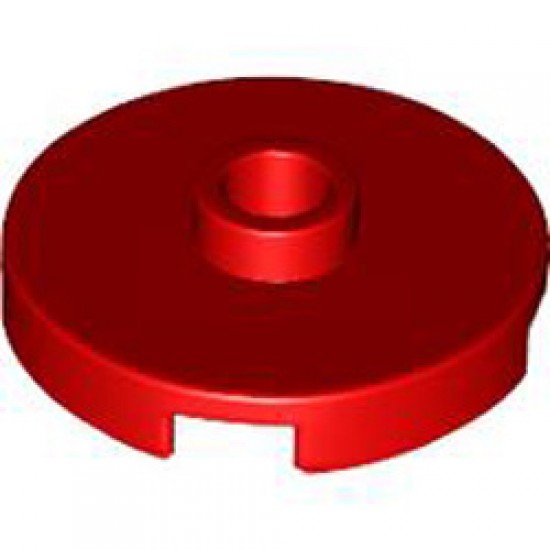Plate Round with 1 Knob Bright Red