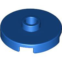 Plate Round with 1 Knob Bright Blue
