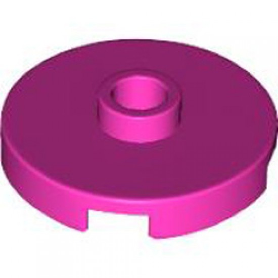 Plate Round with 1 Knob Bright Purple