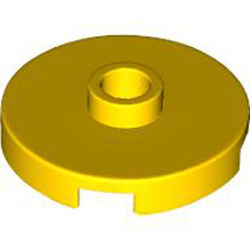 Plate Round with 1 Knob Bright Yellow