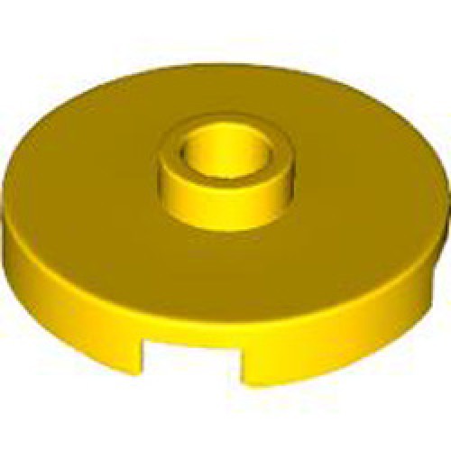 Plate Round with 1 Knob Bright Yellow