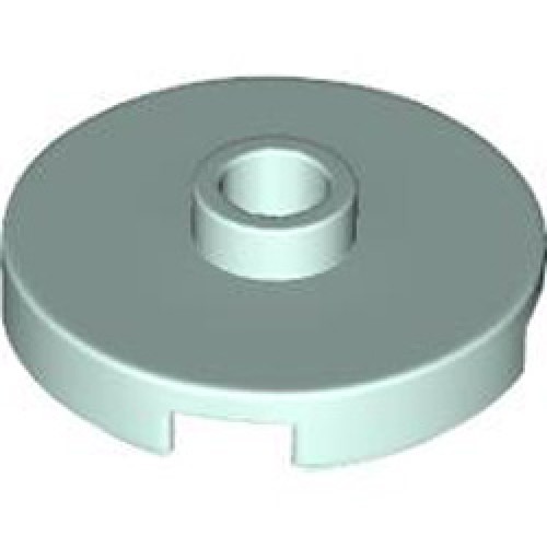 Plate Round with 1 Knob Aqua