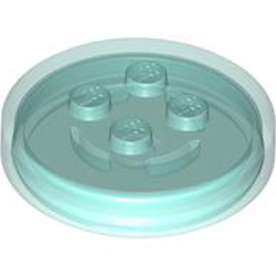 Function Circle Brick 4x4x2/3 Number 1 Transparent Light Blue