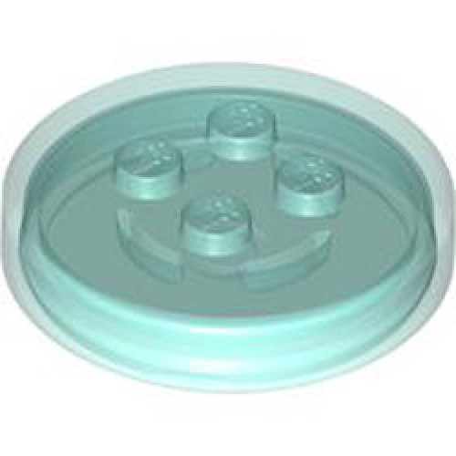 Function Circle Brick 4x4x2/3 Number 1 Transparent Light Blue