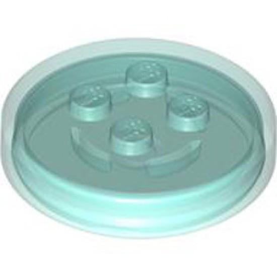 Function Circle Brick 4x4x2/3 Number 1 Transparent Light Blue
