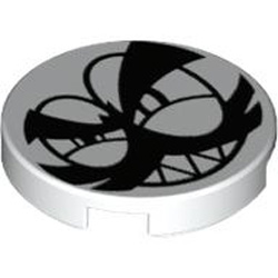 Flat Tile 2x2 Round Number 1008 White