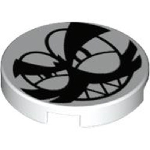 Flat Tile 2x2 Round Number 1008 White