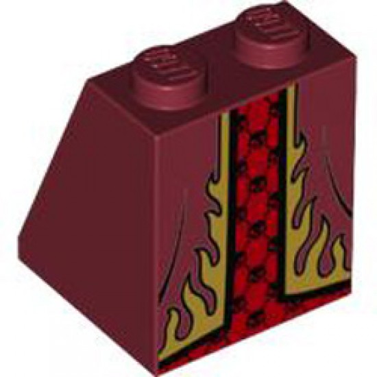 Slope 2 x 2 x 2 65 Degree with Flames Dark Red
