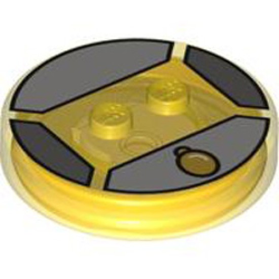 Function Brick 4x4x2/3 Number 2 Number 58 Transparent Yellow